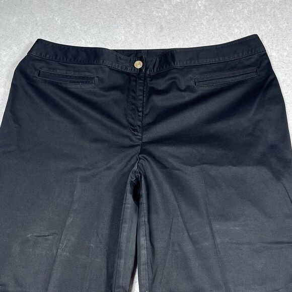 St John Collection Cropped Pants Womens Size 16 Black Capri Pockets Inseam 22” - Picture 2 of 12